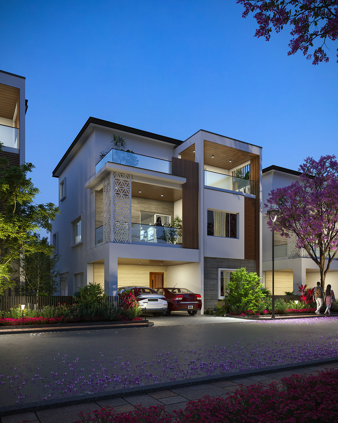 Villa at evening